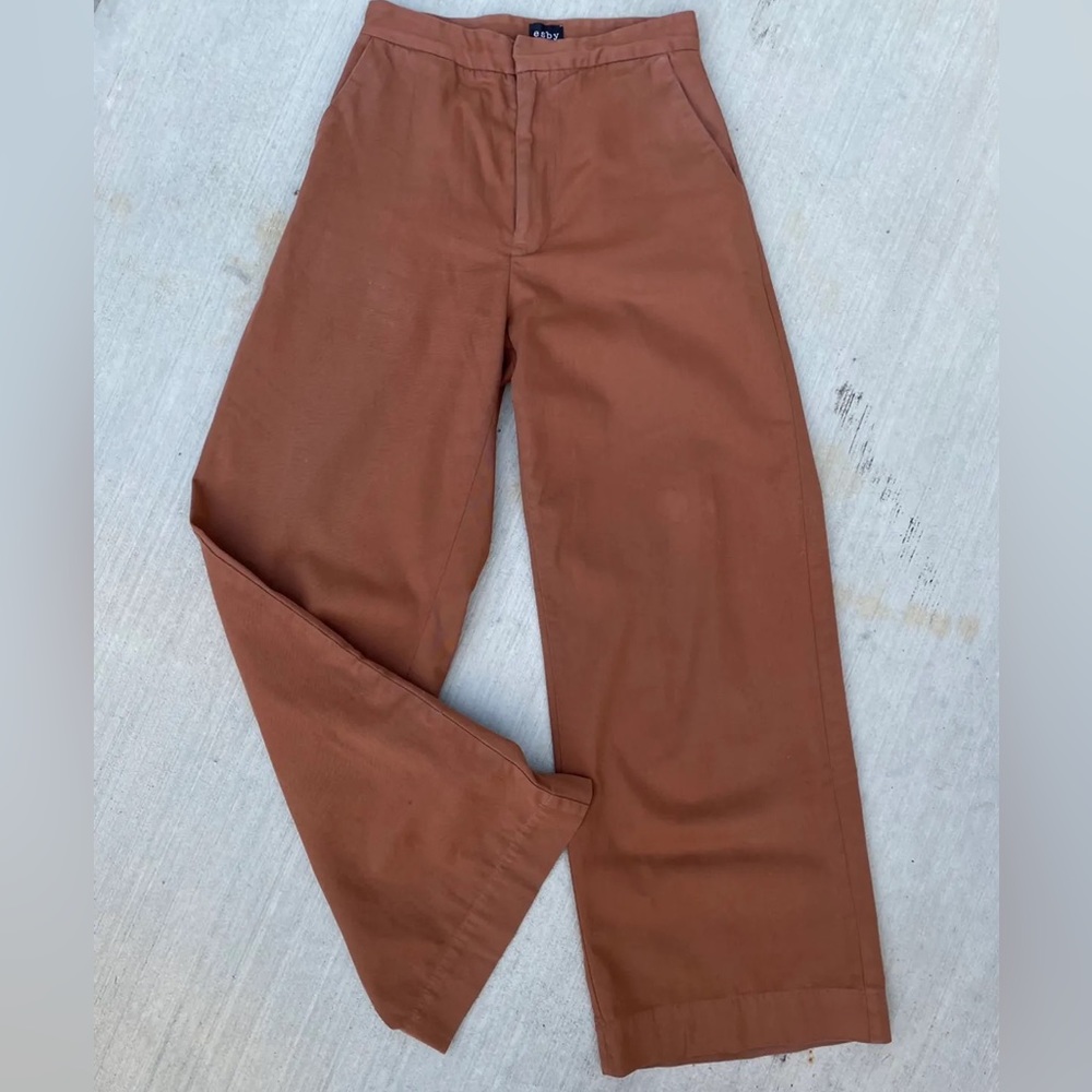 Esby twill cotton wide leg pant - Picture 2 of 5